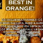 NOV 14TH – BEST IN ORANGE CONTEST